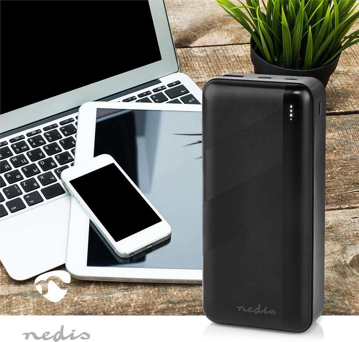 Immagine prodotto Nedis powerbank | 32000 mAh | 2,4 / 3,0 / 3,25 A | Numero di uscite: 2 | Connessione di uscita: 1x US (32000 mAh, 65 W, 111 Wh)