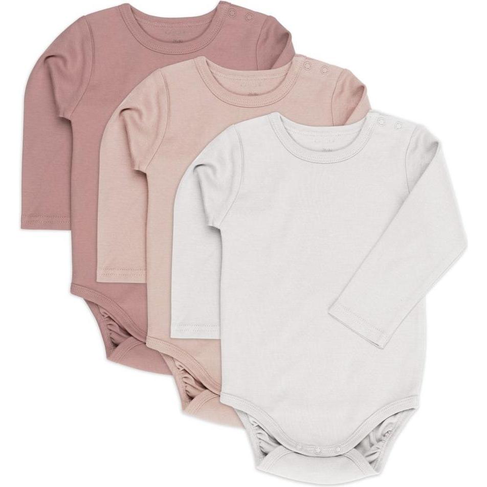 La Loona, Body, LaLoona Baby-Bodys & Wickelbodys Body Langarm 3er Pack - Rose -, Rosa, (92)