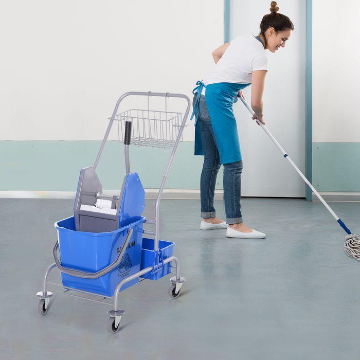 Produktbild Swisshandel24 Putzwagen Reinigungswagen Fahreimer Putzeimer 25 Liter mit 4 Rollen Blau (1 Stk.)