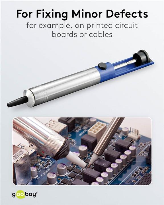 Actual product image Goobay Desoldering pump light metal housing with Teflon tip HQ (Desoldering tip)