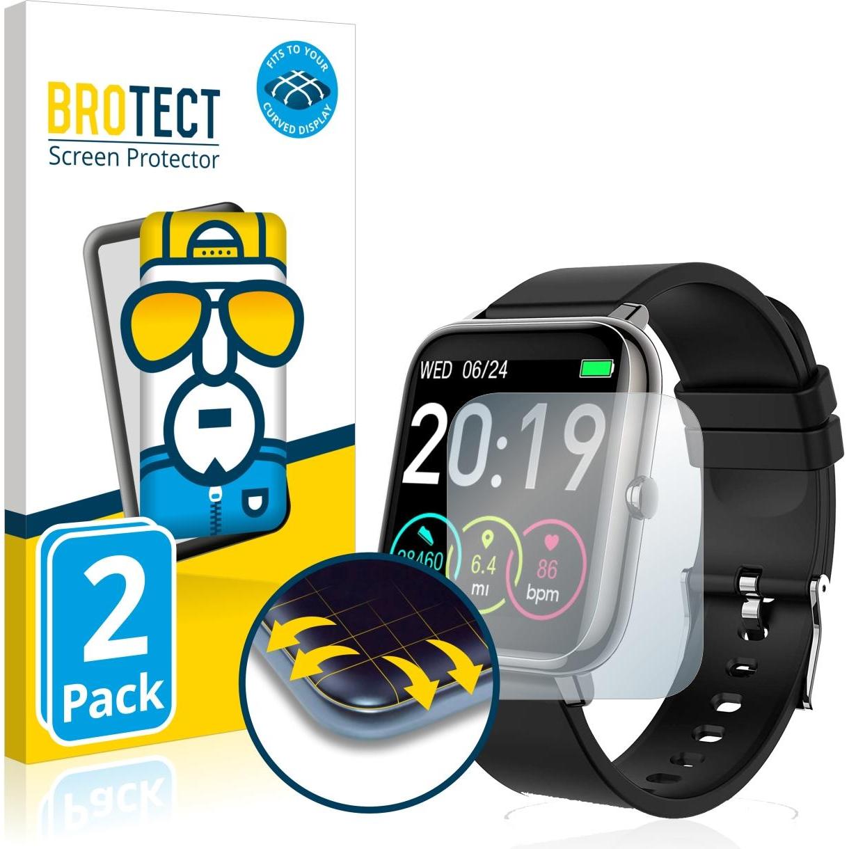 BROTECT Full-Cover Displayschutz, Smartwatch Schutzfolie, Transparent