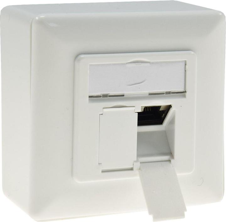 Actual product image Goobay CAT 6 universal outlet incl. surface mounting frame 2x RJ45 network outlet shielded