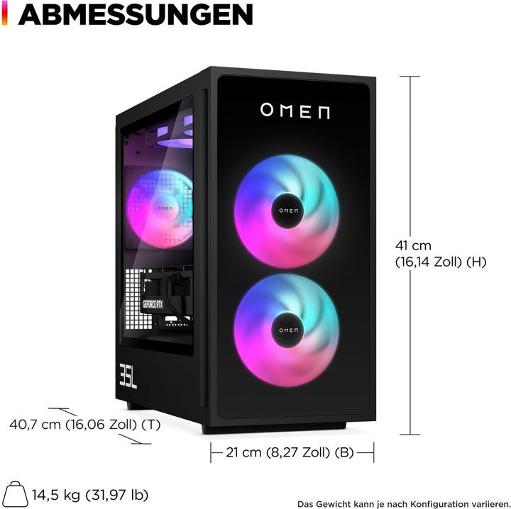 Produktbild HP OMEN by OMEN GT16-0676ng (B9EV3EA), weiss (Intel Core Ultra 7 265F, 4 GB, 1000 GB, GeForce RTX 5070)