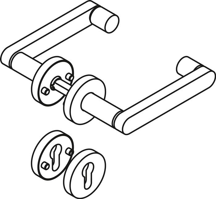 Immagine prodotto Hewi Set di rosette 270XAH01.230 Acciaio inox rotondo PZ DIN sinistra/destra D/D (Set di porte)