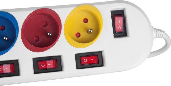 Produktbild Maclean MacLean-Versorgungsleitung, 5-Stufenverlängerer, mit Schaltern 250VAC/10A, 1,5 m, MCE204 M/W (5x, CEE 7/4, 1.50 m)