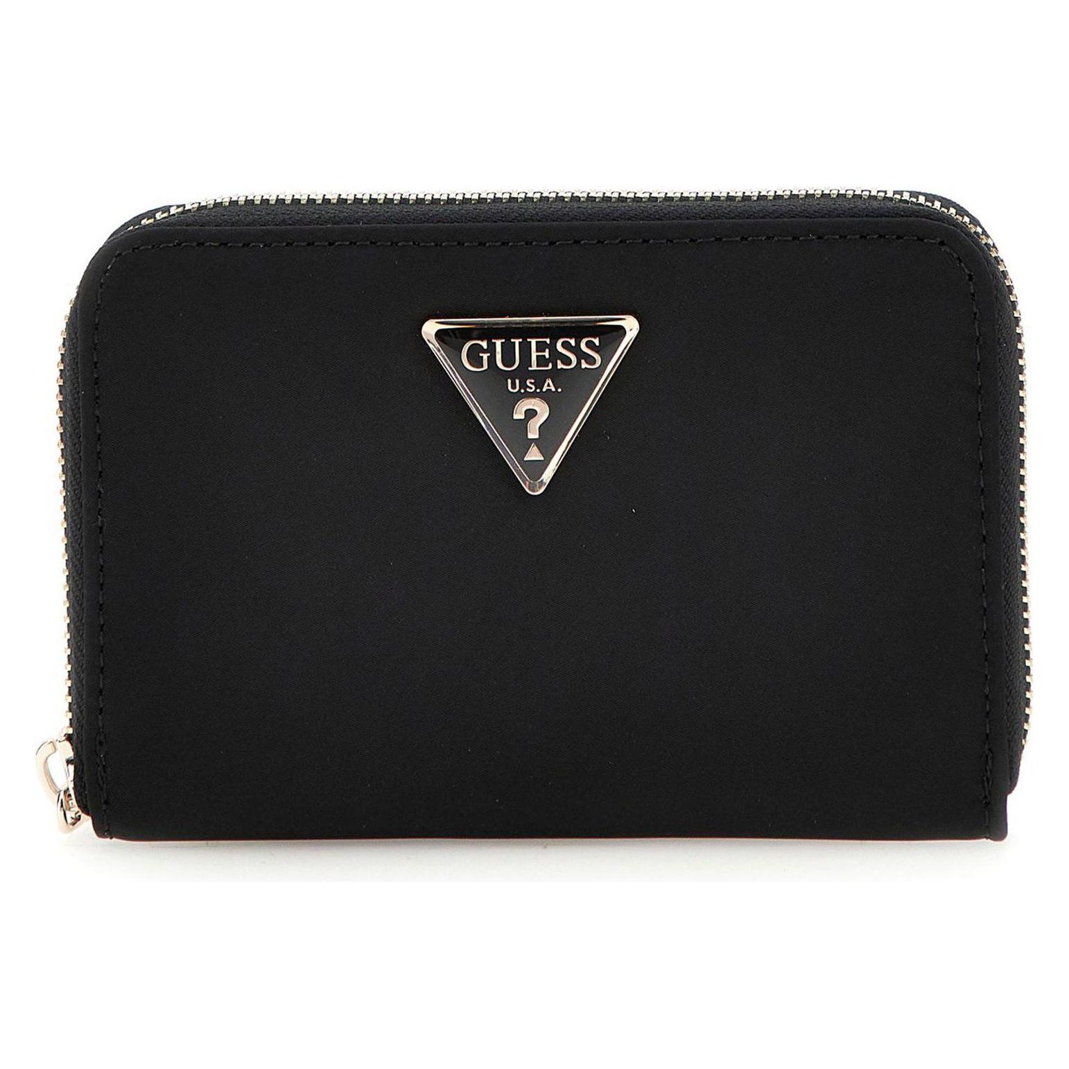 Guess, Damen, Portemonnaie, Eco Gemma Slg Medium Zip Around Wallet, Schwarz
