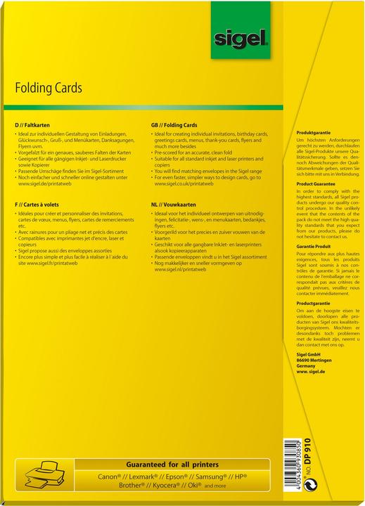 Actual product image Sigel Folding cards (50 pcs.)