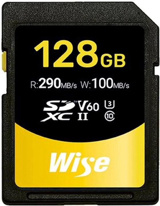 Immagine prodotto Wise SDXC UDH-II V60 128GB R:290MBs / W:100MBs WI-SD-S128 (128 GB, SDXC, UHS-II)