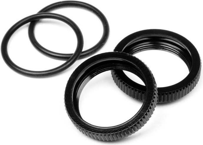 Immagine prodotto HB D8 Big Bore Shock Spring Adjust Nut (Black/2pcs)