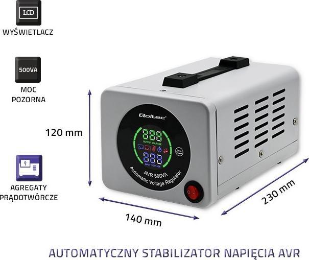 Produktbild Qoltec 50722 Automatic Voltage Stabilize (1 Stk.)