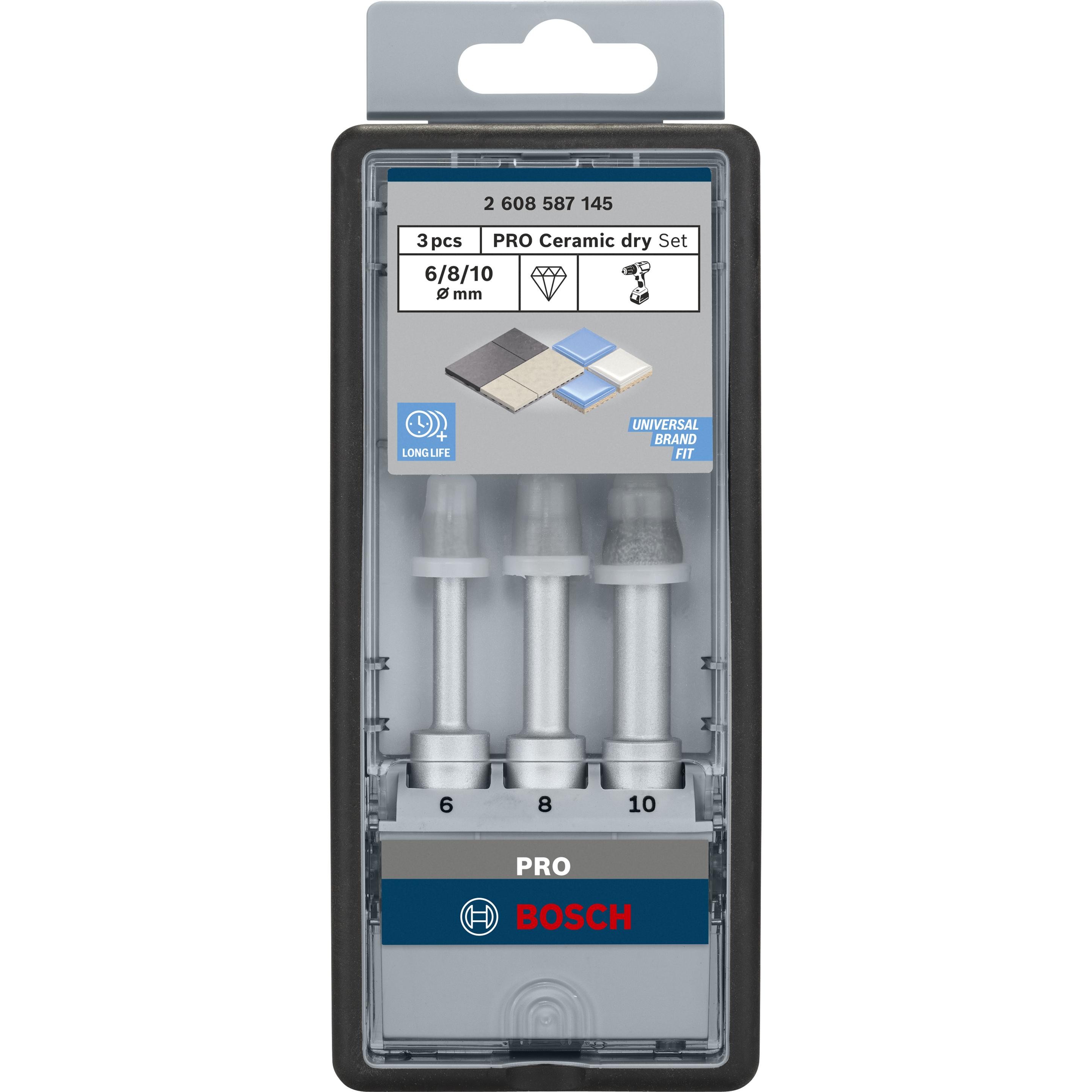 Thumbnail - Bosch Professional Zubehör, Bohrereinsatz, PRO Ceramic dry Bohrer-Set, 6 x 33, 8 x 33, 10 x 33 mm, 3-tlg. (6 mm, 8 mm, 1...