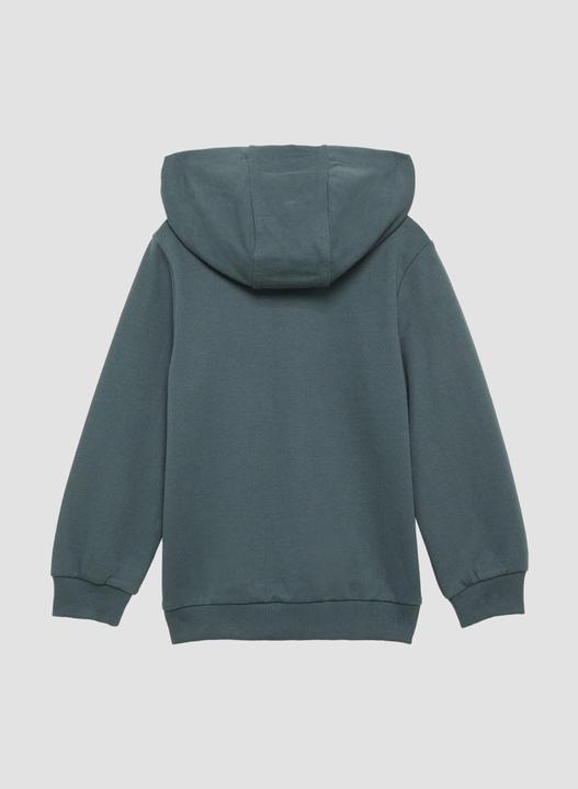 Actual product image S.Oliver Sweatshirt Unisex Kapuzen-Sweatshirt mit Rippbündchen und kleinem Print-Detail (104, 110)