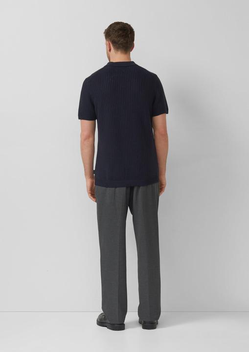 Produktbild s.Oliver Strukturiertes Strick-Polo mit Rippbündchen (M)