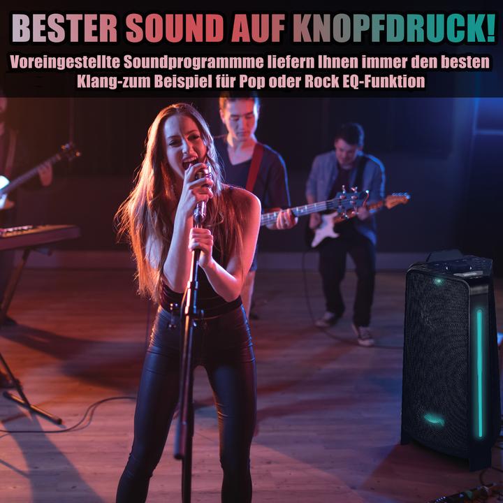 Produktbild Reflexion PS100BT BT Disco Lautsprecher sw UKW Karaoke 800W Musik AUX USB 1 (10 h)