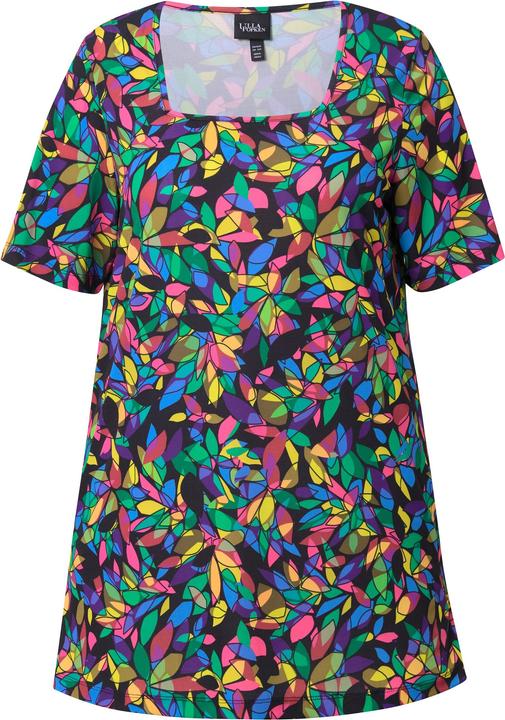Actual product image Ulla Popken Matte Jersey Stained Glass Square Neck Tunic (58)