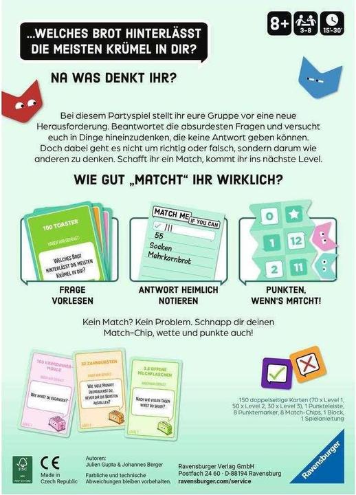 Produktbild Ravensburger Match Me If You Can - Gesellschaftsspiel & Brettspiel ab 8 Jahre (Deutsch, 3 - 8 Spieler)