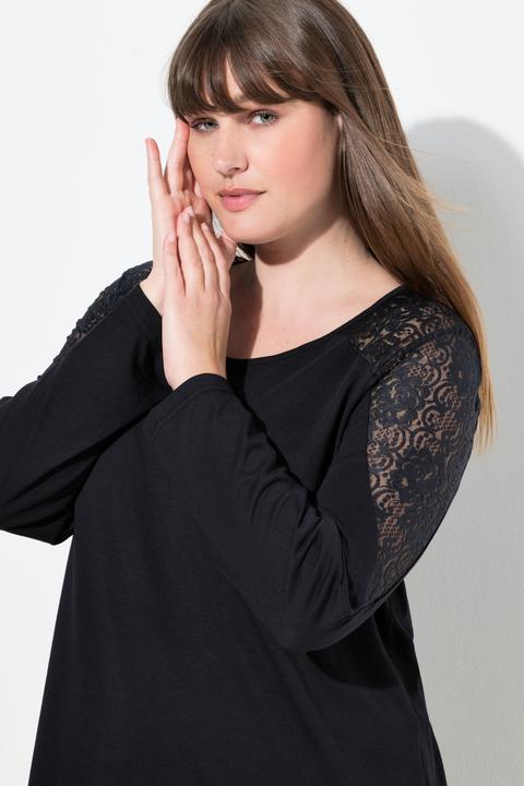 Produktbild Ulla Popken Pyjama, Spitze, Rundhals, Langarm, Modalmix (62)