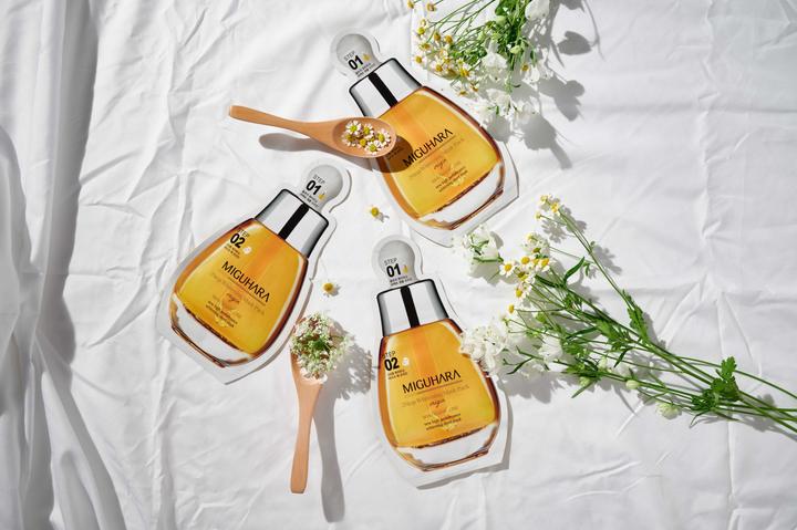 Actual product image Miguhara 2 step whitening mask pack origin