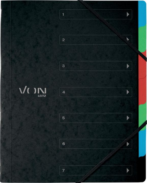 Produktbild von Ordnungsmappe mit 6 Fächern, Schwarz (A4, 1 x)