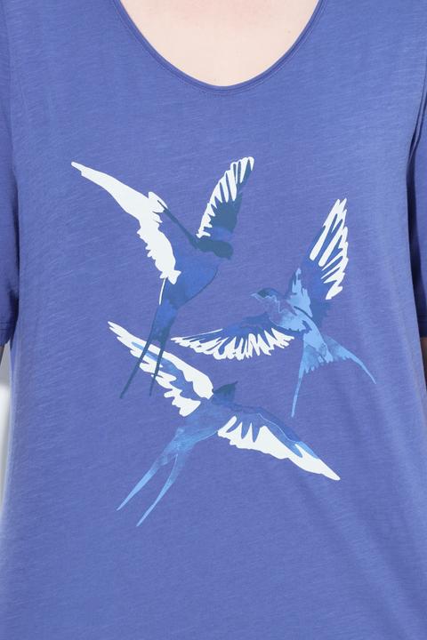 Produktbild Ulla Popken T-Shirt, Schwalben, Classic, V-Ausschnitt, Halbarm (62)