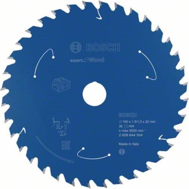 Bosch Professional Zubehör, Sägeblatt, Akku-Kreissägeblatt Expert for Wood, 165 x 1,5/1 x 20, 12 Zähne
