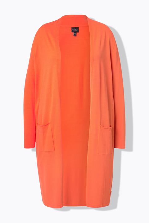 Produktbild Ulla Popken Long-Strickjacke, Stehkragen, offene Form (46, 48)