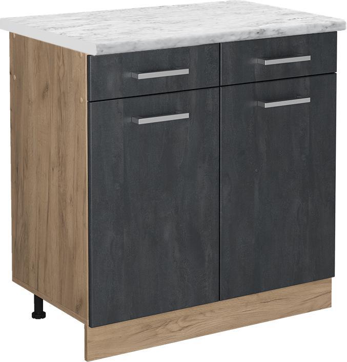 Goldkraft-Eiche, Marble-Weiss, Schwarz, Schwarz Beton