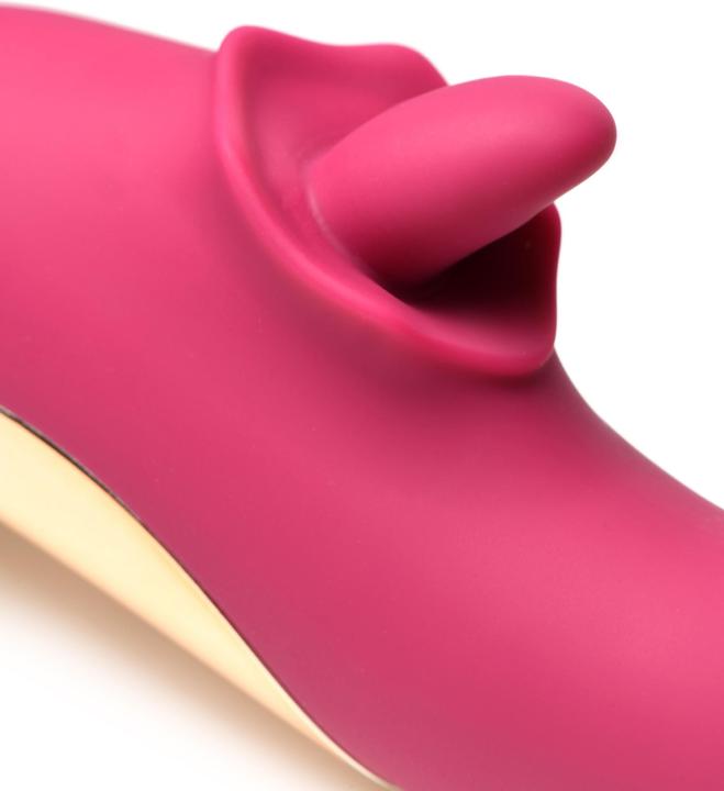 Actual product image Lickgasm XR Brands - Tease & Please Licking & Thrusting Vibrator - Pink