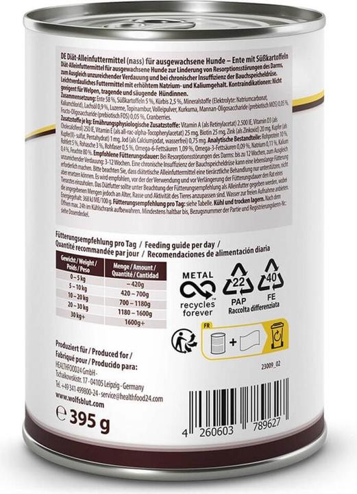 Produktbild Wolfsblut VetLine Gastrointestinal Nassfutter Hund 395 g (Adult, 1 Stk., 395 g)