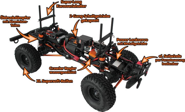 Actual product image DF-Models DF-4S Crawler 313 mm 2021 JYM Edition - ORANGE (RTR Ready-to-Run)