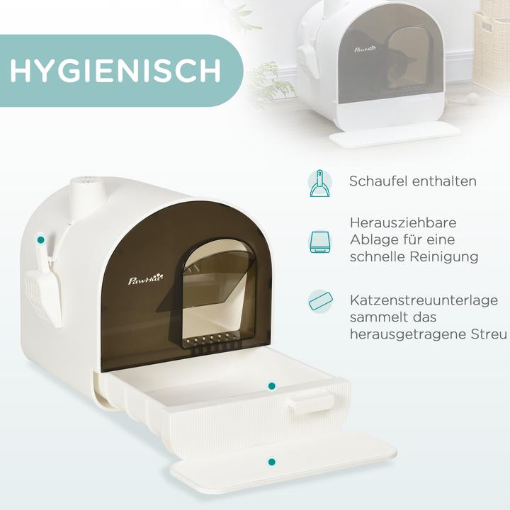 Image du produit PawHut Bac à litière avec filtre (Bac à litière fermé)