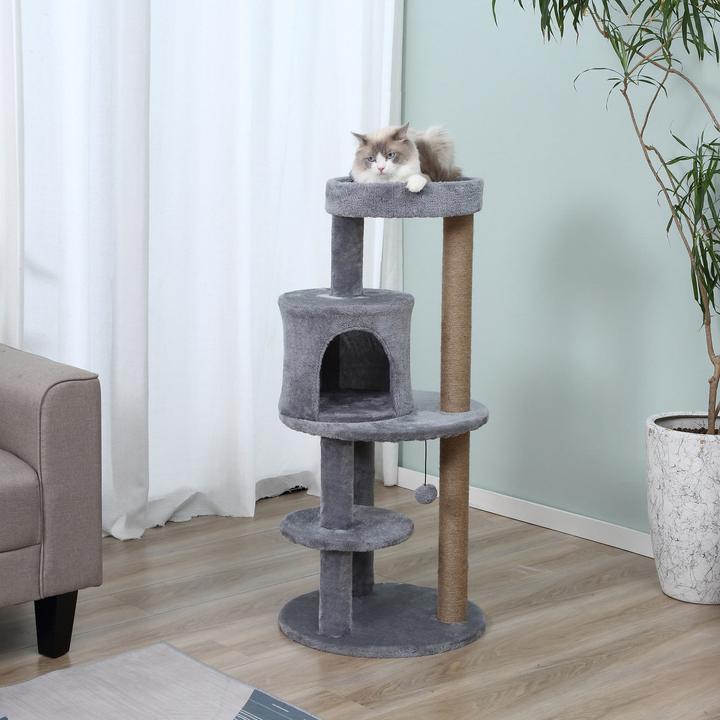 Actual product image PawHut Cat tree (104 cm, Light grey)