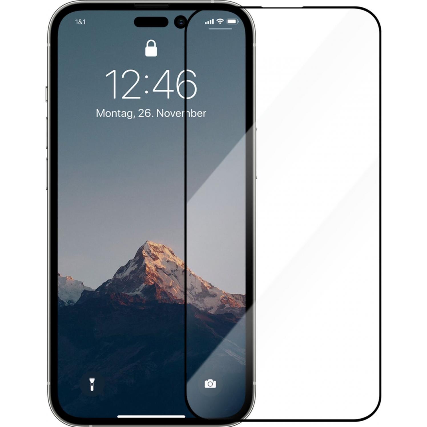 Woodcessories Premium Glass 3D (1 Stück, Apple iPhone 14 Pro Max), Smartphone Schutzfolie, Transparent