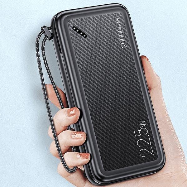 Immagine prodotto Usams Powerbank PB60 20000mAh 22.5W 2xQC3.0+PD Ricarica rapida czarny/nero 20KCD16801 (US-CD168) (20000 mAh, 22.50 W, 74 Wh)