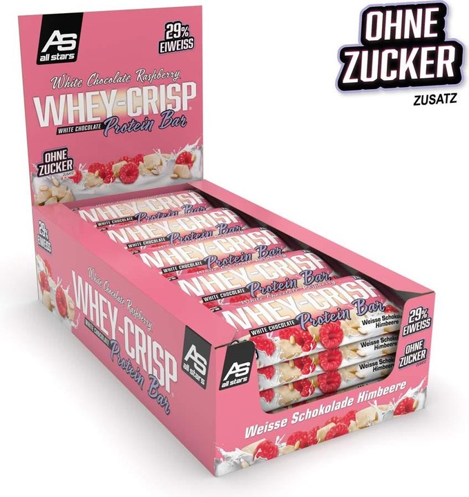 Actual product image All Stars Whey Crisp Protein Bar (25 x 50g) (White chocolate - raspberry, 25 pcs., 50 g)