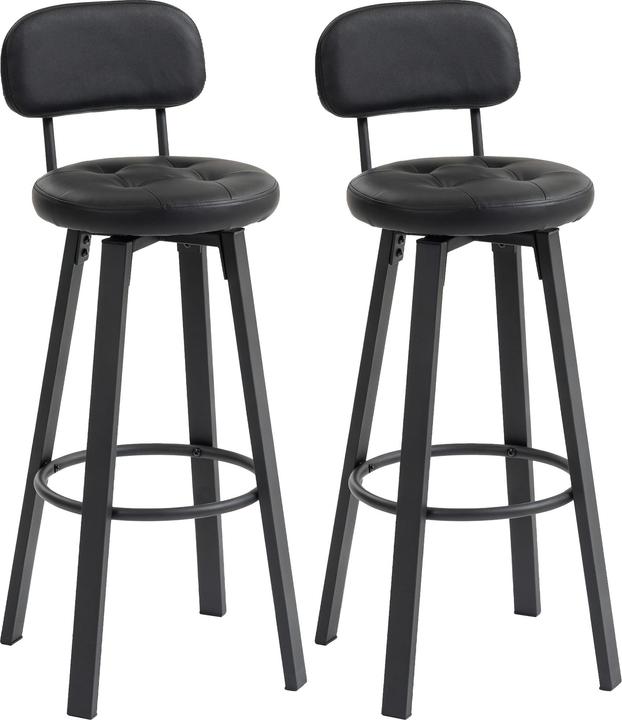 Produktbild Homcom Barhocker Kunstleder, Metall Schwarz