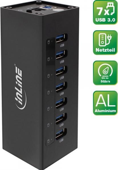 Actual product image InLine USB 3.0 Hub (USB-B, 7 ports)
