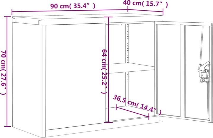 Actual product image vidaXL Bakarne (90 x 40 x 70 cm)