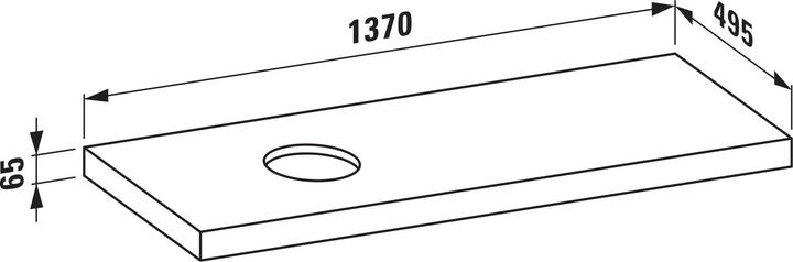 Immagine prodotto Laufen Piastra per lavabo Lani, un foro a sinistra, 1370x495x65 mm, H404682112