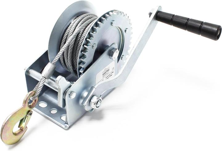 Actual product image Wiltec Manual Hand Wire Winch with 350kg Tensile Force 10m Rope Length 3:2:1 Gear Car Boat Trailer Caravan