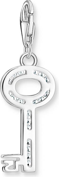 Thomas Sabo Charm-Anhänger Schlüssel weisse Steine silber (925er Silber)