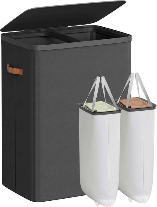 Songmics Laundry basket 170L 2 compartments lid