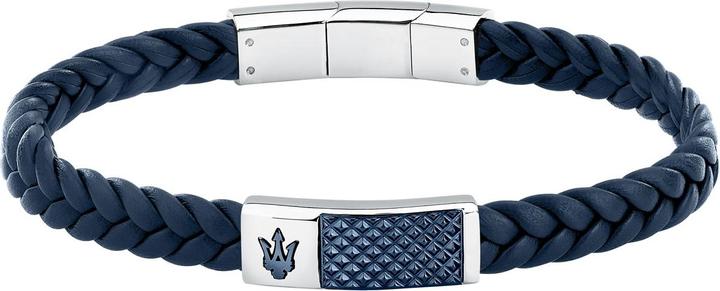 Maserati Recycled Leather Armband (20 cm, Edelstahl, Leder)