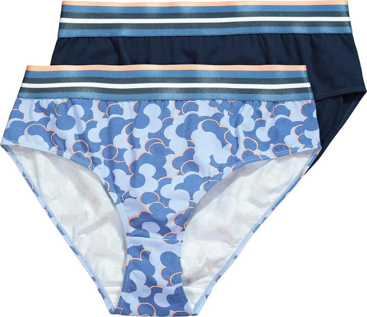 Immagine prodotto Ulla Popken Slip midi in jersey a costine in confezione doppia con fantasia/tinta unita (46, 48)