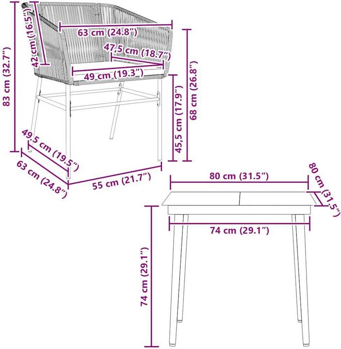 Produktbild vidaXL Garten Essgruppe