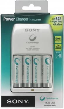 Image du produit Sony BCG34HLD4R, Chargeur de puissance, avec 4x piles AA 1000mAh rechargeables (4 pcs, AA, Piles rechargeables + chargeur)