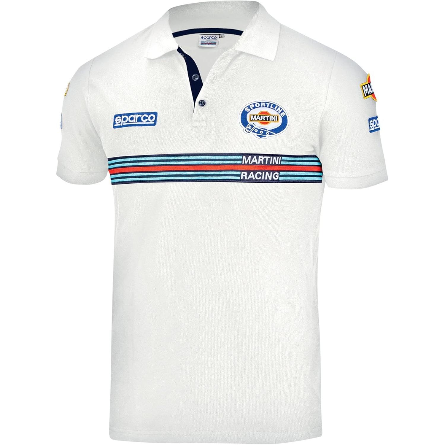 Sparco Unisex Bianco Abbigliamento Da Racing, Toppe Martini Racing Polo Shirt Replica (Xl)
