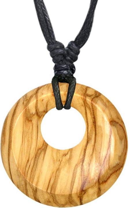Image du produit Star Piercing Collier noir pendentif tronc rond en bois d'olivier (sans laiton, Organique)