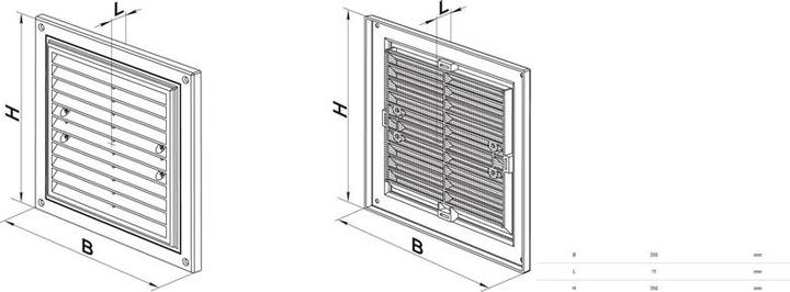 Produktbild Haushalt Ventilation Grid With Blinds Haushaltmv3