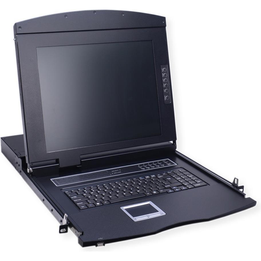 Value 19"-Konsole 43cm VGA 4 3 USB UK, KVM Switch, Schwarz